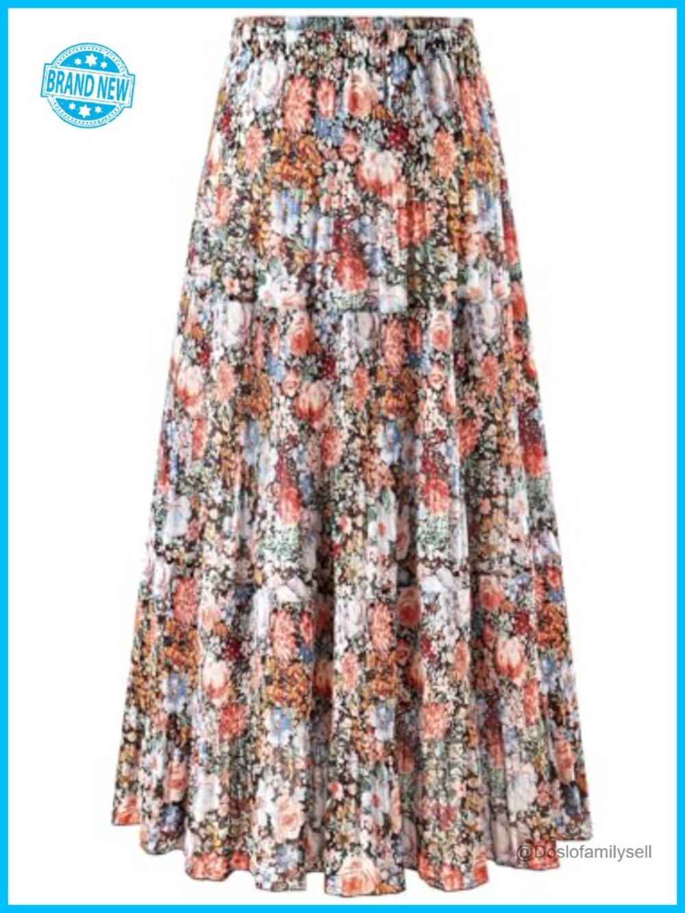 Chiffon Pleated High Waist A-Line Maxi Skirt Flowy Summer Casual